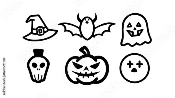 Obraz halloween icons set