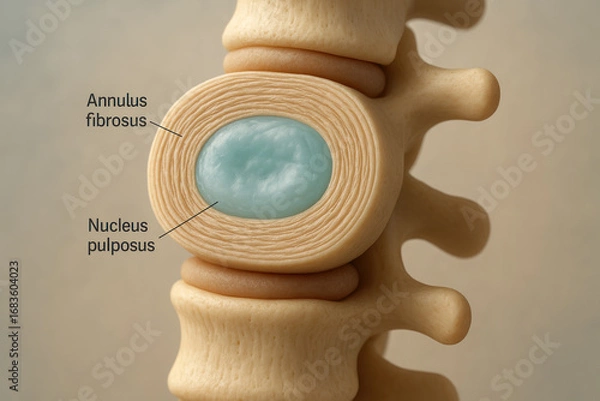Fototapeta Spinal Disc Anatomy: Illustration of Annulus Fibrosus and Nucleus Pulposus