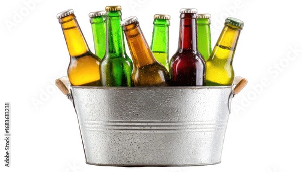 Fototapeta Cool drinks in a metal bucket (1)