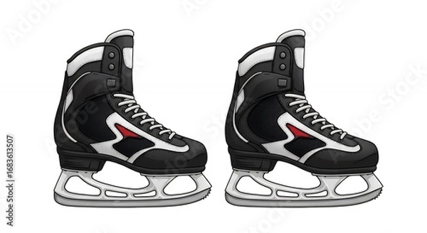 Fototapeta Pair of ice skates isolated on white background