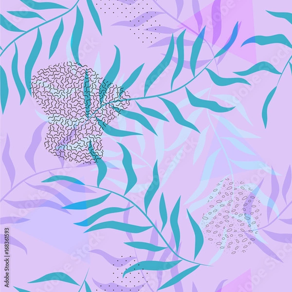 Fototapeta Geometric seamless vector pattern in memphis style