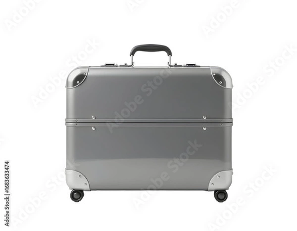 Fototapeta Silver Suitcase with Wheels