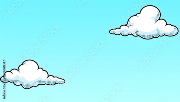 Obraz Cartoon-style sky background with clouds. Generative AI