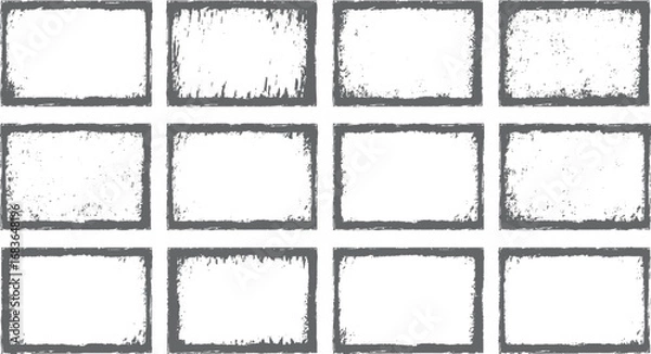 Fototapeta Overlay textures set stamp with grunge effect. Element for social media, poster, brochure, flyers, screen print texture, card, wallpaper, background. 