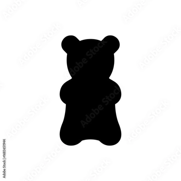 Obraz Gummy bear silhouette icon vector flat design.