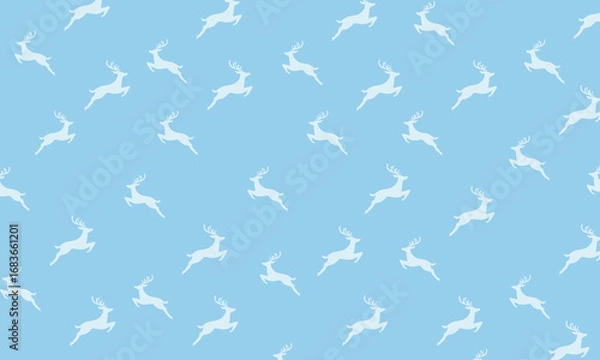 Fototapeta Christmas pattern with deer 