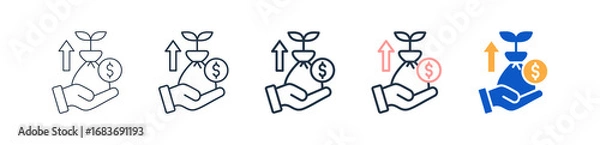 Fototapeta Investment different style icons set vector illustration. 