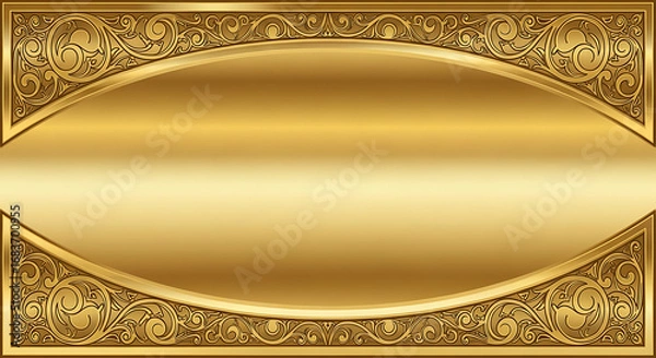 Obraz Luxurious ornate gold frame with decorative border and empty space for text