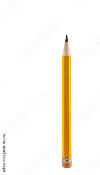 Obraz Yellow Pencil with Sharp Tip on Transparent Background