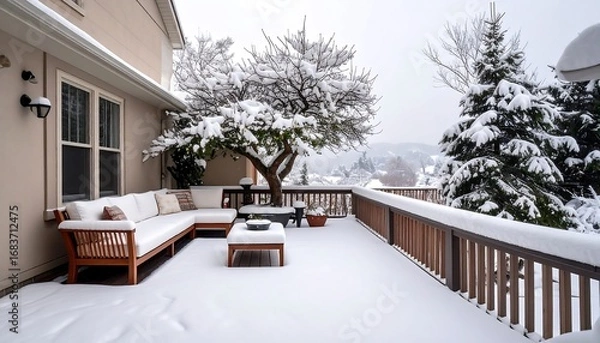 Obraz Snowy patio view