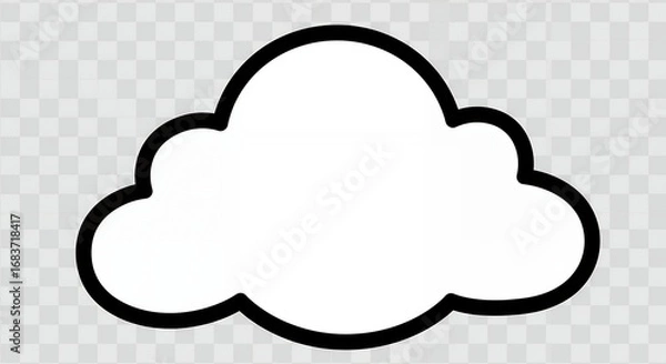 Obraz Outlined cartoon cloud graphic