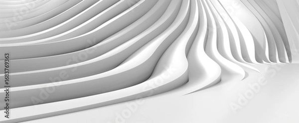 Fototapeta Abstract White Architectural Curves and Lines
