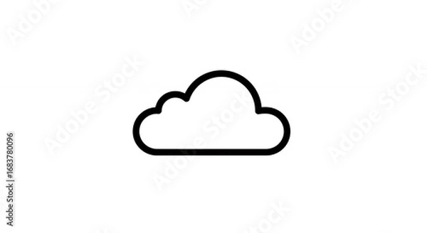 Obraz Simple black outline cloud graphic