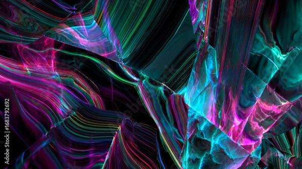 Fototapeta Glitch patterns .Abstract background with TV screen  distortion effect, random horizontal  color lines for design concepts, posters, wallpapers, presentations and prints. 