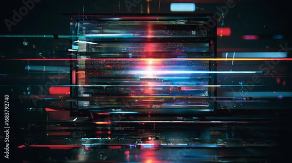 Fototapeta Glitch patterns .Abstract background with TV screen  distortion effect, random horizontal  color lines for design concepts, posters, wallpapers, presentations and prints. 