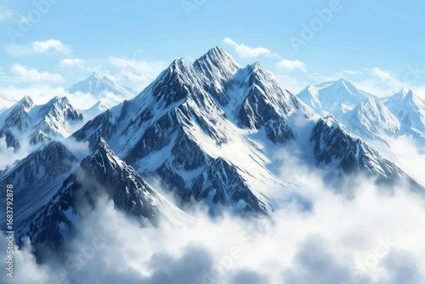 Obraz Snow-Capped Mountain Range