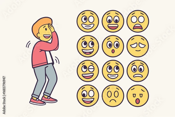 Obraz Emoji big set. Vector
