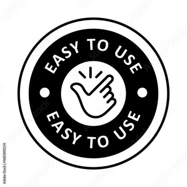 Fototapeta Easy to Use Icon | Quick Setup Vector | User Friendly Design