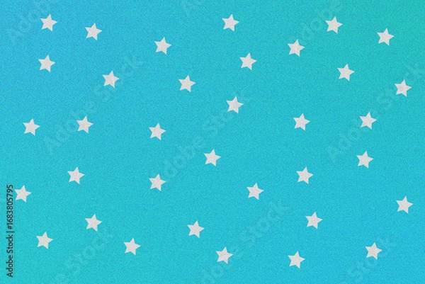 Obraz Sparkling teal background with scattered white stars