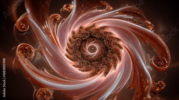 Fototapeta Abstract fractal patterns and shapes. Dynamic flowing natural forms. Flowers and spirals. Mysterious psychedelic relaxation pattern. 