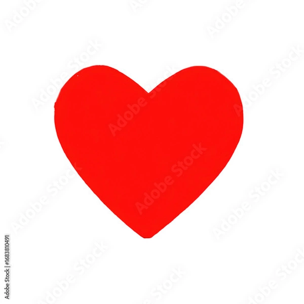 Obraz A solid, vibrant red heart shape, outlined in red, against a black background