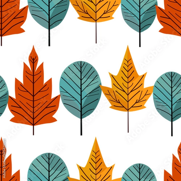Obraz autumn leaves seamless pattern