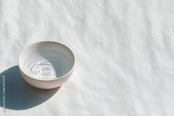 Obraz Minimalist bowl rests on textured surface, showcasing gentle sha
