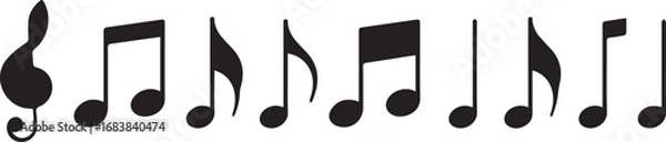 Fototapeta Music notes icon set, Music notes symbol, vector illustration