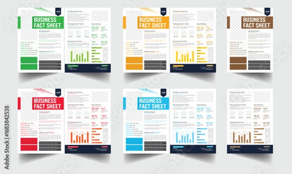 Fototapeta Technical Fact Sheet layout template. Product Catalogue & modern a4 product catalog design template, Minimalist product brochure template design, A4 flyer, corporate flyer, business flyer, catalog