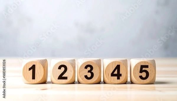 Obraz Wooden blocks with numbers 1 to 5