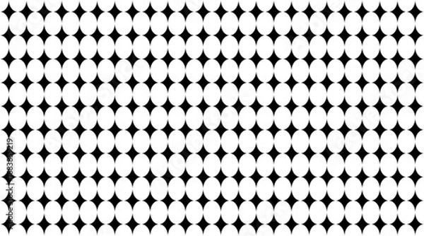 Fototapeta Harlequin seamless pattern. Argyle rhombus fabric texture. Diamond lozenge simple black white background. Joker geometric wallpaper bg. Venetian rhomb geometric carnival ornament. Vector illustration