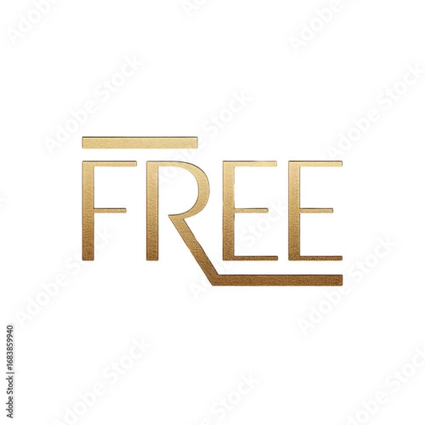 Fototapeta Elegant golden word free isolated on transparent background