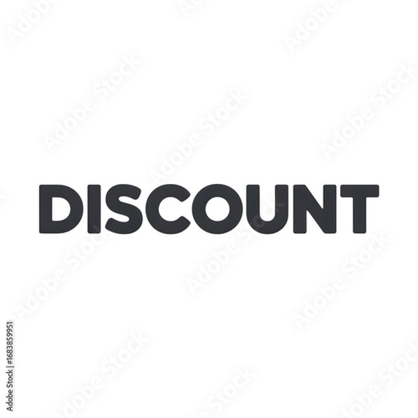 Fototapeta Grey discount text isolated on transparent background