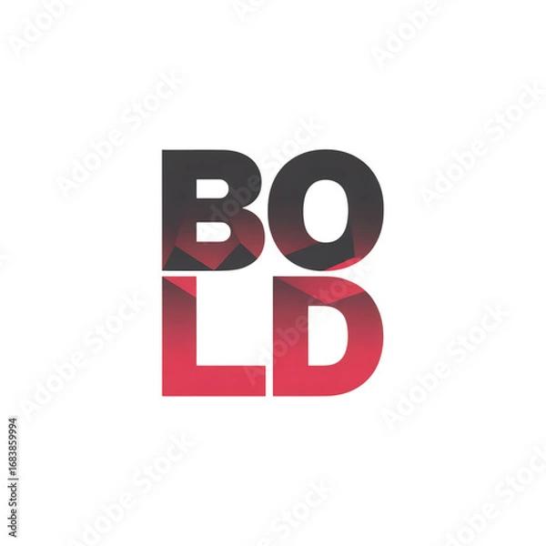Fototapeta The word bold in a modern font with a gradient effect isolated on transparent background