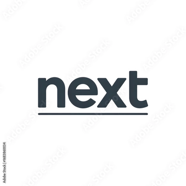 Fototapeta The word next in a modern font isolated on transparent background
