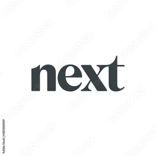 Fototapeta The word next in a stylized font isolated on transparent background
