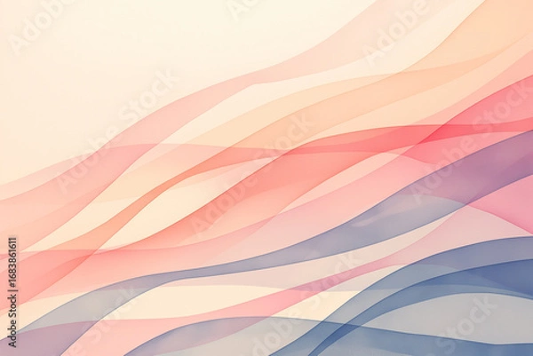 Fototapeta Abstract Background with Flowing Pastel Waves