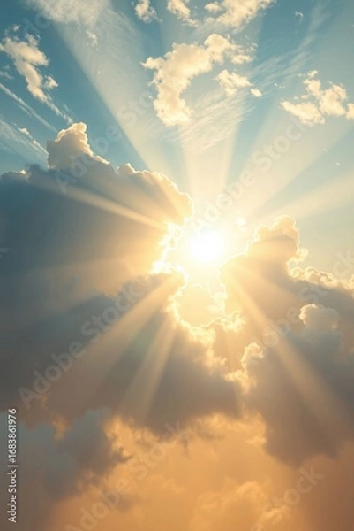 Fototapeta sun and clouds