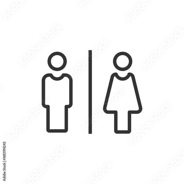 Fototapeta WC toillet outline vector icon