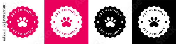 Fototapeta Pet friendly round vector seals collection