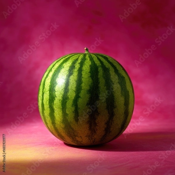 Obraz Whole watermelon on a pink background