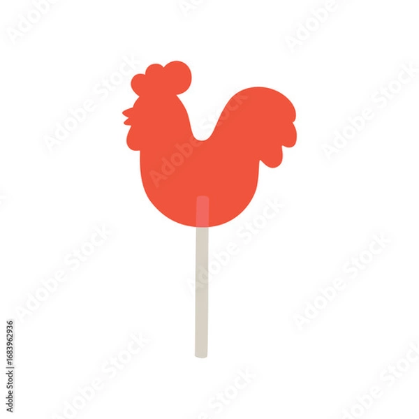 Obraz Caramel Cockerel on a stick, lollipop.