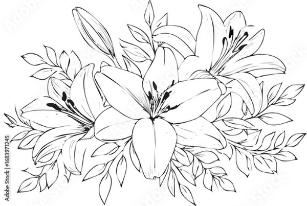 Fototapeta 百合の花束