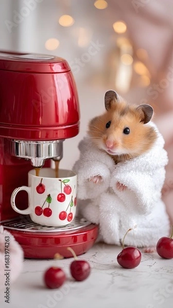 Fototapeta mouse getting coffee from the coffee maker

 2