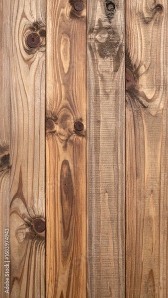 Fototapeta Rustic Brown Wood Planks Texture for Backgrounds and Mockups with Knot Details