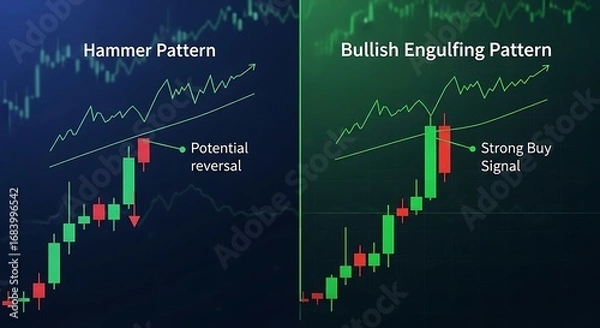 Fototapeta Candlestick Chart Patterns for Trading Analysis
