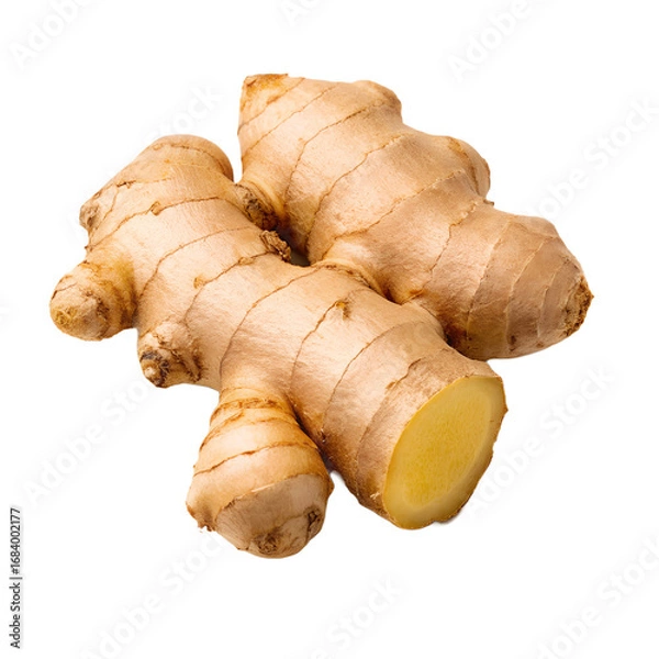 Fototapeta light brown ginger roots with visible knobby textures