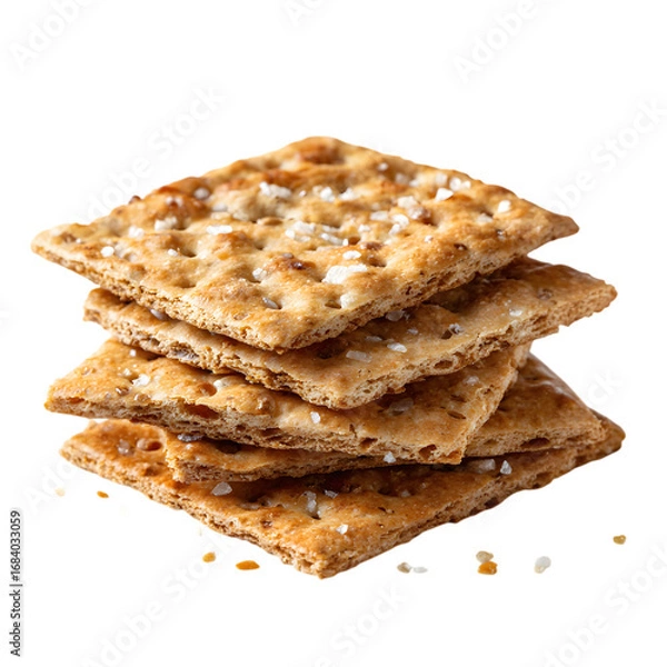 Fototapeta Delicious Saltine Crackers A CloseUp View of a Stack isolated on transparent background