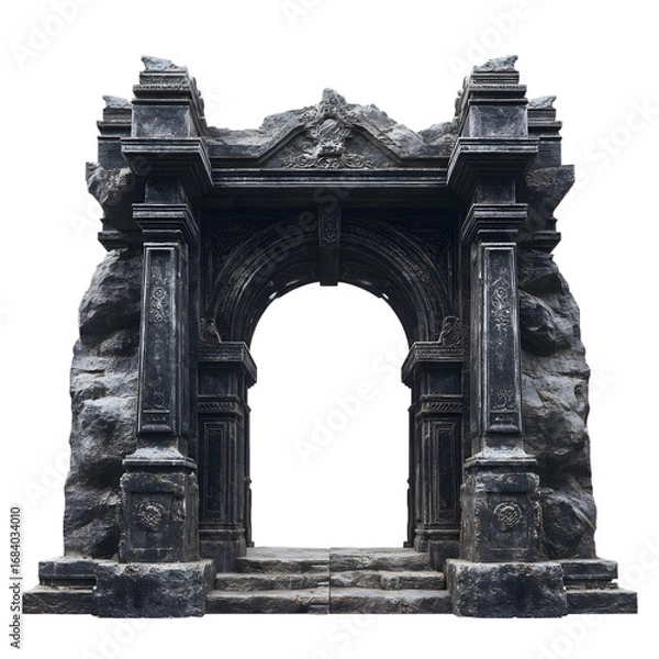 Fototapeta Ancient Stone Archway A Gateway to Mystery isolated on transparent background