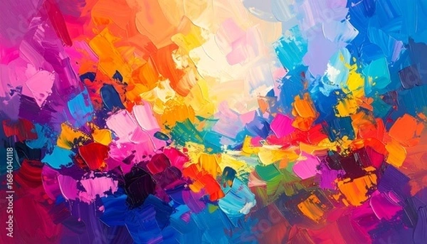 Obraz Vibrant abstract painting with bold brushstrokes